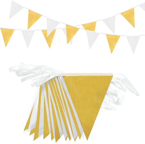 Striscione da 66 piedi, 52 pezzi Bandiere triangolari in tessuto poliestere impermeabile Striscione riutilizzabile stamina stendardo per striscioni per feste Decorazioni per feste Compleanno