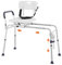 VEVOR Sliding Tub Transfer Bench, Height Adjustable Bathtub Transfer Bench with Cut-Out Seat, Reversible Backrest & Safety Belt, Non-Slip Shower Chair for Elderly Disabled Handicap, 400LBS Capacity