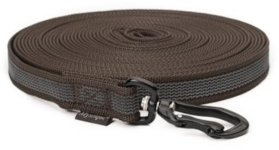 Mystique® Gummierte Schleppleine Robust ohne Handschlaufe 25mm braun 5m