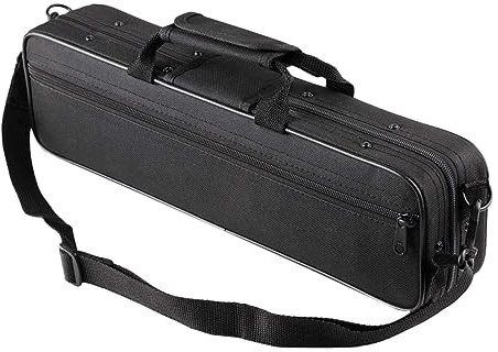 BESTonZON Gepolsterte Flötenhandtasche aus Canvas mit Ergonomischem Design und Verstellbarem Schultergurt Portable Tragetasche für Querflöte in Schwarz für Familie und Freunde