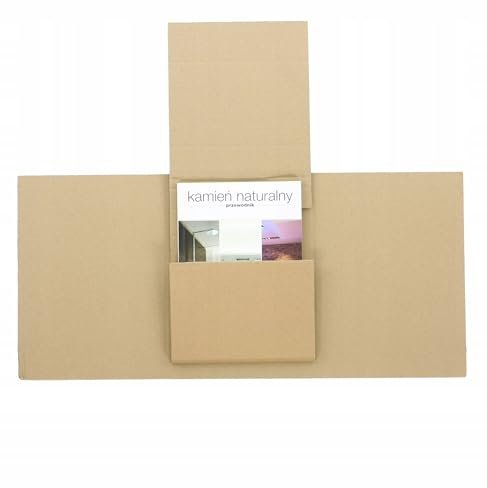 WePack 100 Stück Buchverpackung 420x300x120 mm Buch Karton Wickelverpackung für Büchersendung 1-Wellig 350g DIN A3+ BRAUN Flacher Bücher Versandkarton