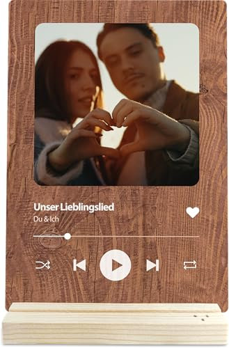 Spotify Glas personalisiert, Weihnachtsgeschenke für Frauen und Männer, Song Cover Glas Bild mit Foto, Geschenke für Freundin und Freund Weihnachten, Fotogeschenke für Weihnachten, Partner Geschenke