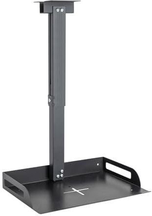 DCSYOG Projektorhållare för tak/vägg, universell projektorhållare justerbar höjd 34–56 cm, upp till 14 kg, bricka 35 x 22 cm, svart