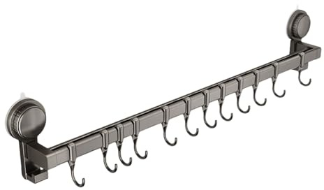Wansiman KüChen HäNgestange,Hakenleiste FüR Die KüChe,KüChenutensilienstange,Kein Bohren,Einstellbar,Abnehmbar,Kratzfest,Geeignet FüR KüChe,Bad,Garderobe,Balkon Usw,SchlüSsel AufhäNgen
