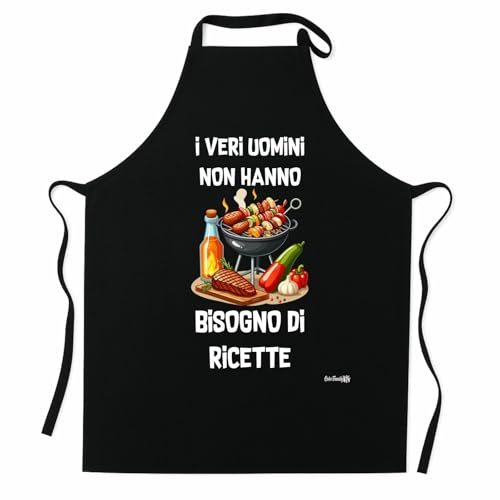 Colorfamily Grembiule da Cucina Frasi Divertenti Barbecue Cucina Pizza Dolci Idea Regalo Natale Compleanno