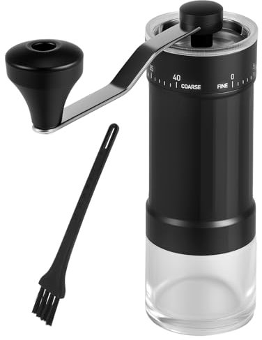 Macinacaffè manuale con 40 livelli regolabili, con capacità di 35 g, per ufficio, campeggio, viaggi, caffè espresso a mano
