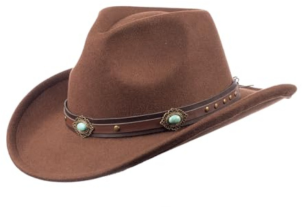 SCIPPIS Westernhut Rockwell – Cowboyhut für Damen & Herren mit Schmuckband & Conchos – Ideal für Linedance & Countryfestivals