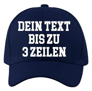 PartyMagix Basecap Kappe Wunschtext - personalisierte Baseball Cap Baseballkappe Größenverstellbar - Bestickt, Bedrucken Lassen - Damen und Herren