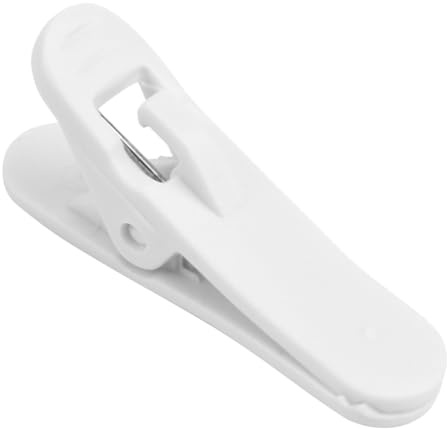 LOLIPPYY 100 pezzi Clip Fermacavo Auricolari Morsetto a Pinza Bianco Fermacorda per Cuffie e Organizzatore Filo Resistente per Uso Quotidiano su Abbigliamento