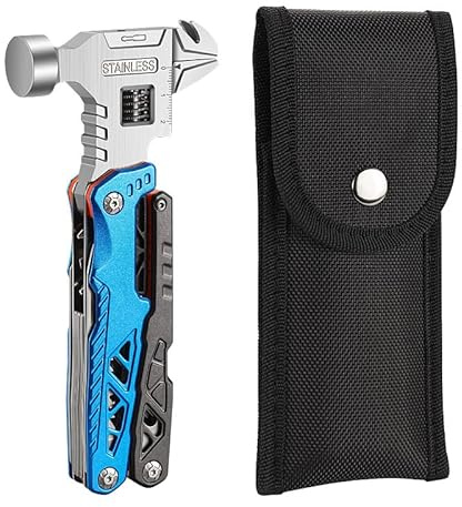 Universal Wrench & Pliers, Multi-Tool, Round Head, Hammer, For Outdoor Camping, Stainless Steel, Folding, Nail Puller, Hammer, Pliers, Emergency Use, Car Supplies, Combo Tool, All Purpose Assistant