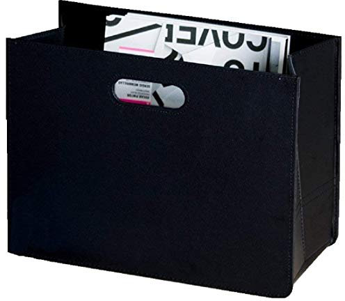 Zeitungskorb aus Kunstleder, schwarz