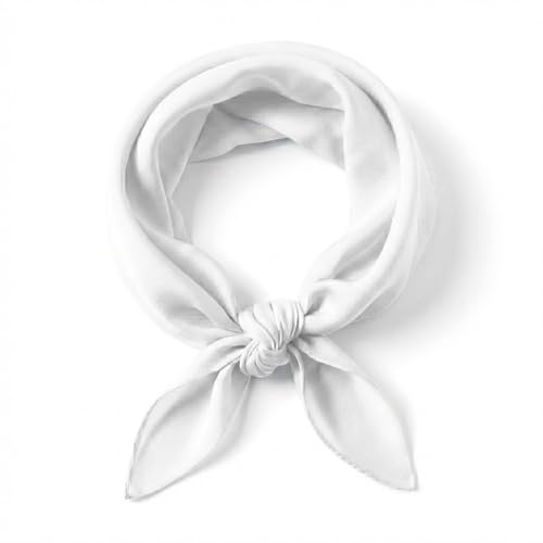 TigerTie signore chiffon panno nicki - bianco candido dimensione 50 cm x 50 cm - foulard sciarpa