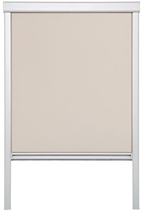 Lichtblick Dachfensterrollo Thermo-Rollo Skylight, Verdunkelung, stufenlose Bedienung, mit Seitenschienen, Passgenau für Velux-Dachfenster Creme,38,3 x 60 cm (CK02) (B x L)