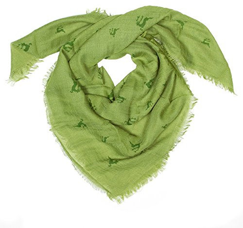 Enzianblau Trachten: Tuch Uni mit Hirschen, Trachtentuch für Damen und Herren, Oktoberfest Tuch, versch. Farben (grün)