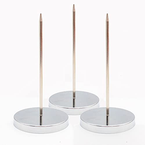 Soporte de acero inoxidable para notas de papel de barra recta, tenedor de billetes, recibos, notas, pinchos, clip para notas, paquete de 3
