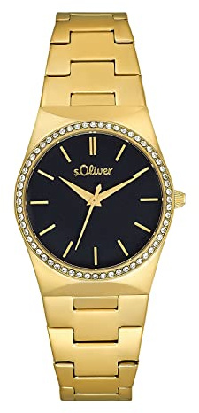 s.Oliver Armbanduhr Damen Quarzuhr Analog, mit Edelstahl Armband, Wasserdicht, Kommt in Uhren Geschenk Box