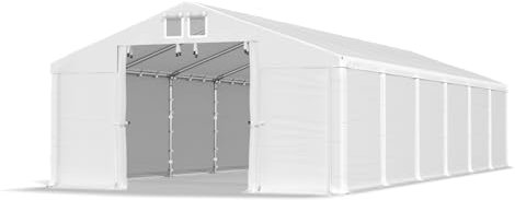DAS COMPANY Lagerzelt 5x12m wasserdicht weiß Zelt 560g/m² PVC Plane hochwertig Zelthalle Summer SD - Faltpavillon - Gartenpavillon - Pavillon - Lagerhallen - Gartenhaus - Zeltgarage - Garagenzelt