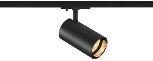 SLV ASTO TUBE |1 Phasen Spot, Stromschienenleuchte, Innenbeleuchtung für Wohnzimmer, Schlafzimmer, Küche, Diele Kinderzimmer | Aluminium, zylindrisch, GU10, max. 1x10W, schwarz