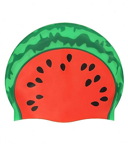 Sporti Watermelon Silicone Swim Cap - Green