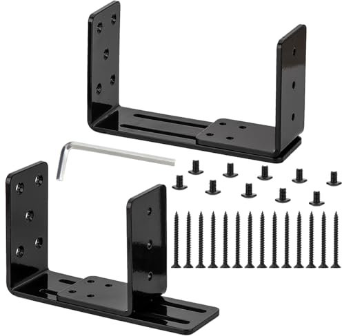 2 Pcs Adjustable Door Barricade Brackets, Metal U Brackets, Bar Security Door Barricade Clamps, Drop Open Bar Holder, for Home Barn Garage Shed Gate Door Reinforcement Door Security (Adjustible)