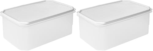 Tatay Fiambrera de Alimentos, Hermética, 4.7 L de Capacidad, Tapa Flexible a Presión, Libre de BPA, Apto Microondas y Lavavajillas, Color Blanco, Medidas: 28.5 x 18.5 x 12.2 cm (Paquete de 2)