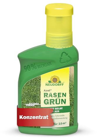 Neudorff Azet Rasengrün – Frischt gelblich verfärbte Stellen im Rasen innerhalb von 4 Tagen wieder sattgrün auf, 250 ml