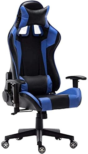 High Back PU Leather Gaming Chair with E Sports Swivel Function for Home Office White/Yellow Color Combination