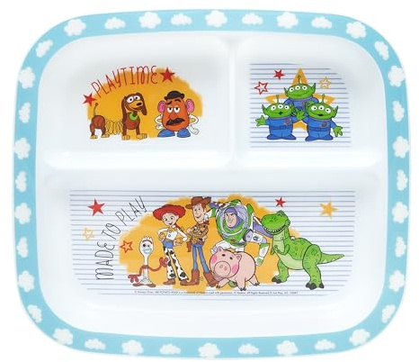 Toy Story Assiette divisée à 3 sections pour enfants – Sans BPA, durable et colorée pour les enfants de 36 mois et plus, parfaite pour des repas équilibrés