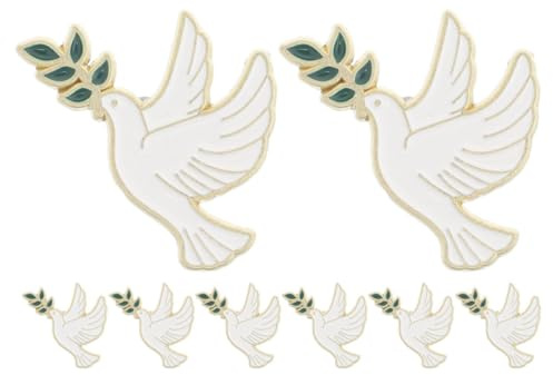 Warmhm 8 Pièces Broche Oiseau la Paix avec Rameau D'olivier Broche Émaillée Épingle de Col Rétro Bijou pour Vêtements et Accessoires