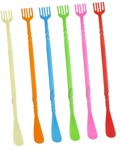 ifundom Calzador Manual de Doble Punta 6 Piezas Rascador de Espalda Masajeador Herramienta para Levantar Zapatos de Plástico Resistente Uso Versátil para Ponerte y Quitarte Calzado