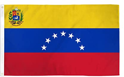 Venezuela Vieja 7 Estrellas Con Brazos Flag Colores Vívidos Bandera Banderas Para Exterior Callejeras Interior 3X5Ft
