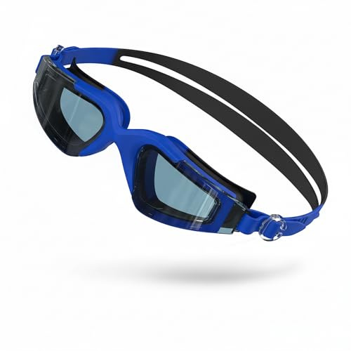 Seaflar simglasögon män kvinnor med anti-dimma HD-lins och UV400-skydd – unisex dykglasögon vuxna ungdomar vattentät 3D silikon tätning för strand/pool BlueGY