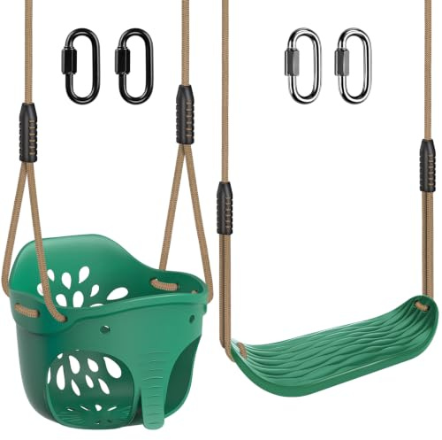 BeneLabel Schaukel Kinder Babyschaukel Eimer Brett Schaukelsitz/272kg/113kg | 1-4 Jahre Kleinkind Teen Erwachsene,Elastisch,Rückenlehne,Hartgummi,130-200cm Seil,CE UKCA,Spielplatz Garten Kinderzimmer
