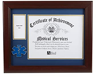 Allied Frame US EMS Medal and Award Certificate Frame - 8 x 10 Opening