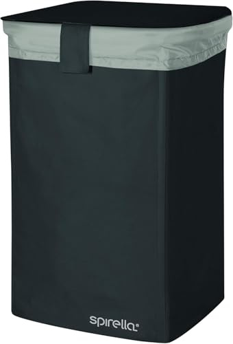 Spirella 10.1786 Wäschekorb Wäschesammler Wäschesack Classic L mit herausnehmbarem Wäschesack - 50 Liter - Schwarz