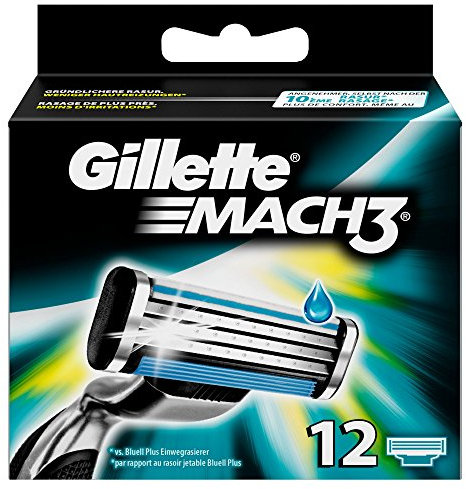 Auslaufmodell Gillette Mach3 Rasierklingen, 12 Stück