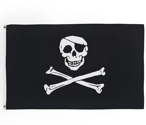 BANDIERA PIRATA TESCHIO 90x60cm - GRAN BANDIERA DEI PIRATI 60 x 90 cm Poliestere leggero - Bandiere - AZ FLAG