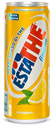 Estathé Limone - The Freddo con Vero Infuso di Foglie di The e Succo di Limone, Bevanda Analcolica Senza Glutine, 24 Lattine da 330 ml