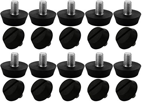sourcing map Verstellbare Möbelfüße Haushaltmöbel verstellbare schiefe Nivellierfüße Bodenschutz 20Stk M6 x 10 x 20mm