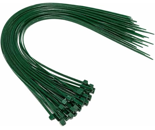 Kabelbinder – 450 mm x 4,8 mm – extra lange Kabelbinder – hochwertige Nylon-Kabelbinder (50 Stück, grün)