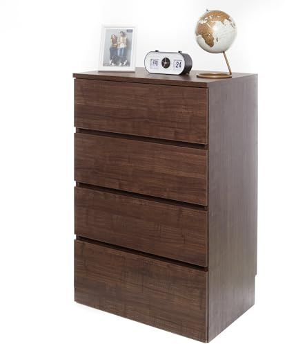 Iris Ohyama, Cajonera de Madera/Cajonera con guía 4 cajones, Diseño, Moderno, Oficina, Casa - Wooden Chest - WCH-590 - Marrón