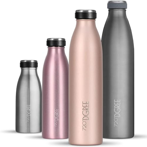 720°DGREE Borraccia Termica 750 ml milkyBottle - Senza BPA, Prova di Perdite - Bottiglia Acqua Termiche in Acciaio Inox - Borracce Perfetto per Bevande Calde, Fredde, università, Ufficio, all'aperto