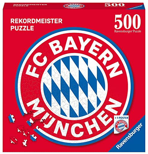 Ravensburger Puzzle FC Bayern München Logo - 500 Teile Puzzle, Rundpuzzle | 500 Teile FC Bayern Puzzle, Erwachsenenpuzzle, Geschenk für Frauen und Männer