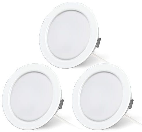 URing 3er Set LED Einbaustrahler 12V Dimmbar 3,5W 3000K Warmweiß, einbaustrahler flach 12V 300LM Bohrloch 55-58mm und 15mm Flache, Möbeleinbauleuchte LED Einbauspots für Wohnmobil Wohnwagen Boot