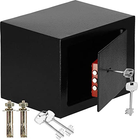 SPRINGOS Cassaforte per chiavi con serratura a parete, dimensioni 17 x 17 x 23 cm