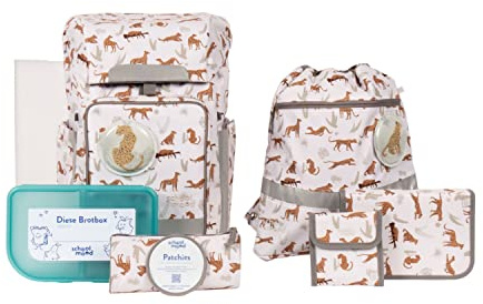 SCHOOL-MOOD Rebel Nordic Collection Schulranzen-Set 8-teilig Leopard