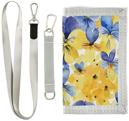 junzan Kids Wallet Pansy Flowers Girls Wallets for Kids with Coin Pocket Wallet for Kids with Magic Sticker Ages 5-7 6-8 9-12 Birthday Gifts, Pansy Flowers, One Size, Casual