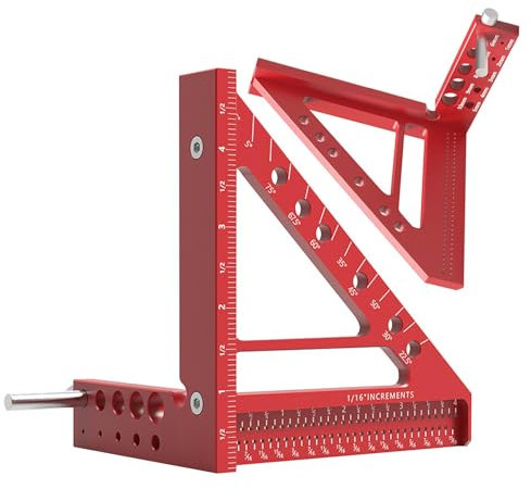 Mehrwinkel-Messlineal – Holzbearbeitungswinkel, kleines Rahmenwerkzeug, Gehrungsdreieck-Lineal, Werkzeug, quadratischer Winkelmesser, Präzisionsmarkierung für Messung, Technik