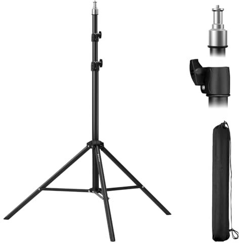 K&F CONCEPT Fotografie Light Stand, 230CM Metal Light Stand pour la Photographie de Studio, réflecteur, Flash & vidéo, Un trépied d'éclairage Haut avec Sac de trépied & 1/4’‘