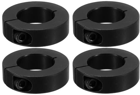 PATIKIL Geteilte Stellringe 30mm Bohrung 54mm OD 15mm Dicke, 4er Pack 45#Aluminiumlegierung Tiefenanschlagringe Klemm mit Gewindestift für die Maschinenbauindustrie, Schwarz